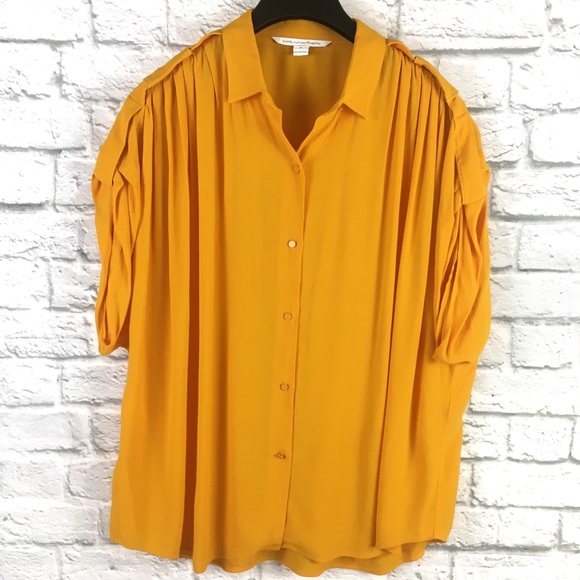 Diane Von Furstenberg Karin Oversized Blouse Top M - Picture 4 of 8